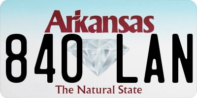 AR license plate 840LAN