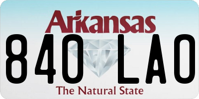 AR license plate 840LAO