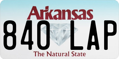 AR license plate 840LAP