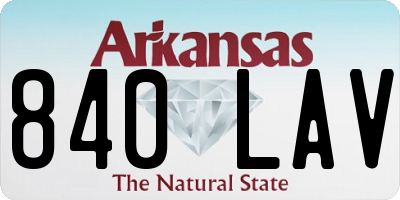 AR license plate 840LAV