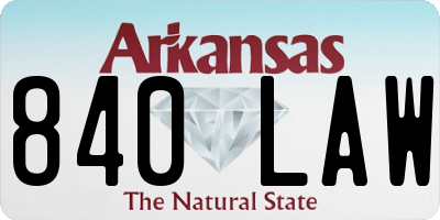 AR license plate 840LAW
