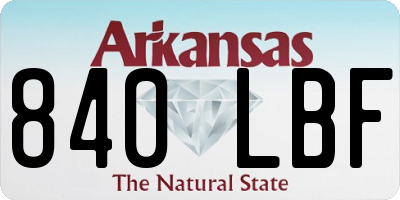 AR license plate 840LBF
