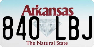 AR license plate 840LBJ