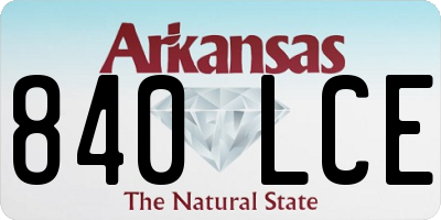 AR license plate 840LCE