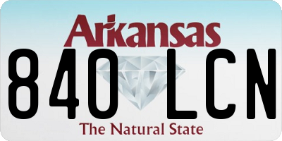 AR license plate 840LCN
