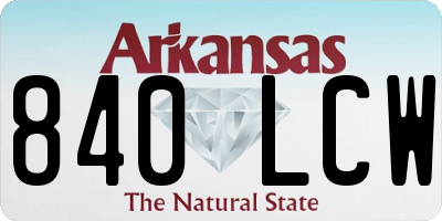 AR license plate 840LCW