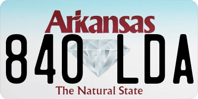 AR license plate 840LDA