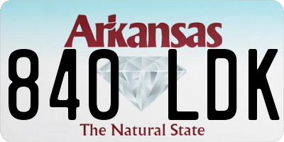 AR license plate 840LDK