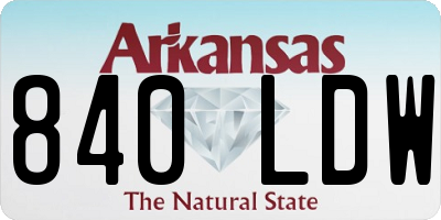 AR license plate 840LDW