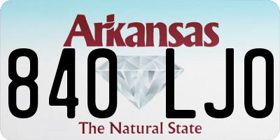 AR license plate 840LJO