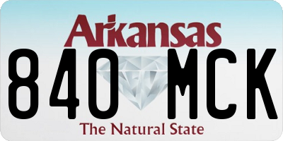 AR license plate 840MCK