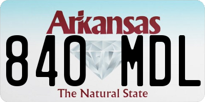 AR license plate 840MDL