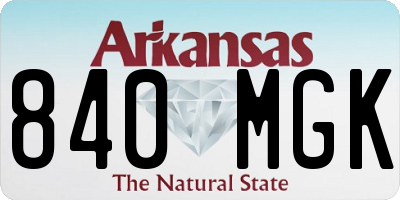 AR license plate 840MGK
