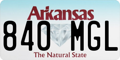 AR license plate 840MGL