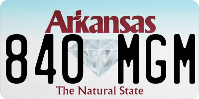 AR license plate 840MGM