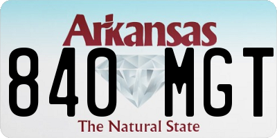 AR license plate 840MGT