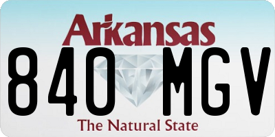 AR license plate 840MGV