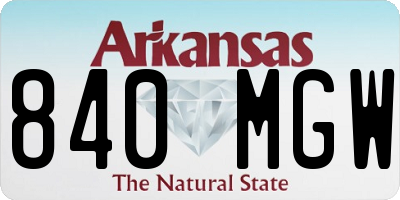 AR license plate 840MGW
