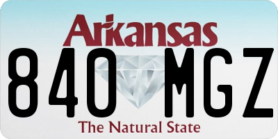 AR license plate 840MGZ