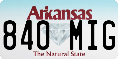 AR license plate 840MIG