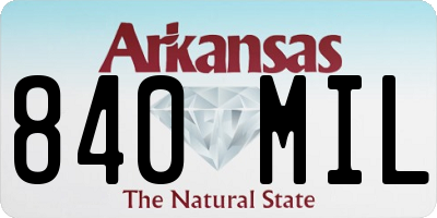 AR license plate 840MIL