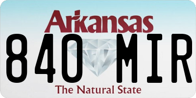 AR license plate 840MIR