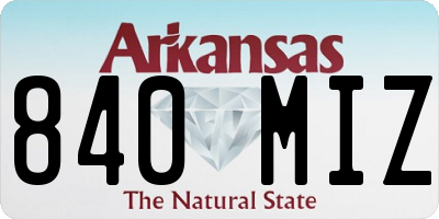 AR license plate 840MIZ