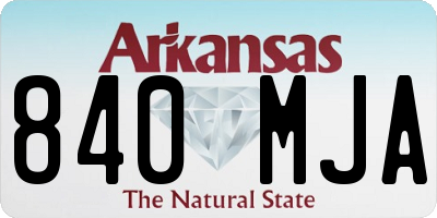AR license plate 840MJA