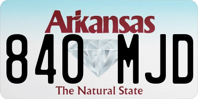 AR license plate 840MJD