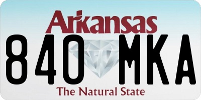 AR license plate 840MKA