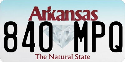 AR license plate 840MPQ