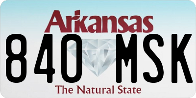 AR license plate 840MSK