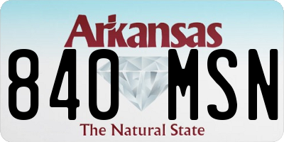 AR license plate 840MSN