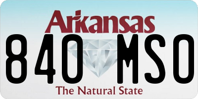 AR license plate 840MSO