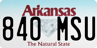 AR license plate 840MSU