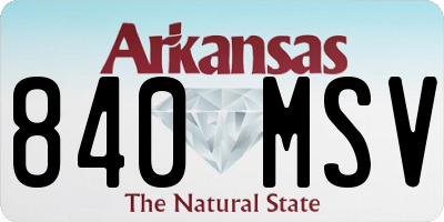 AR license plate 840MSV