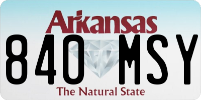 AR license plate 840MSY