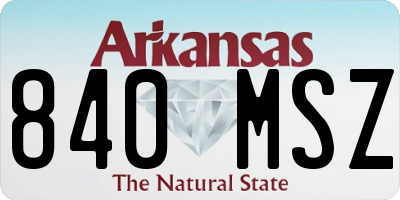 AR license plate 840MSZ