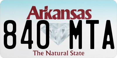 AR license plate 840MTA
