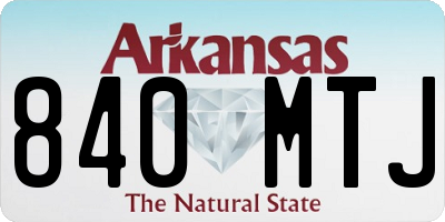 AR license plate 840MTJ