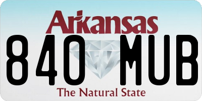 AR license plate 840MUB