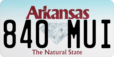 AR license plate 840MUI