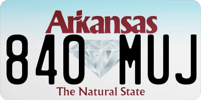 AR license plate 840MUJ
