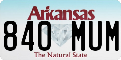AR license plate 840MUM
