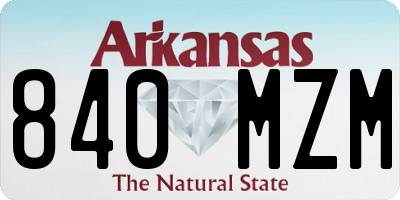 AR license plate 840MZM