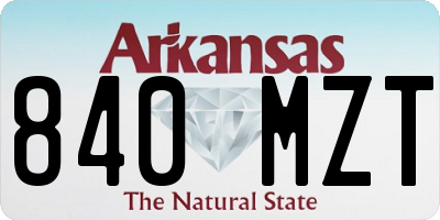 AR license plate 840MZT