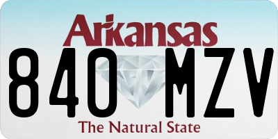 AR license plate 840MZV