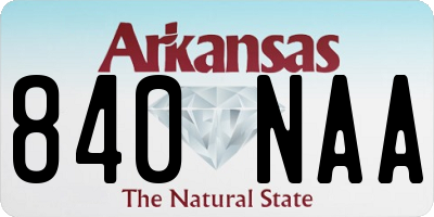 AR license plate 840NAA