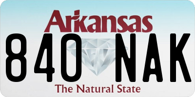 AR license plate 840NAK