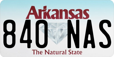 AR license plate 840NAS